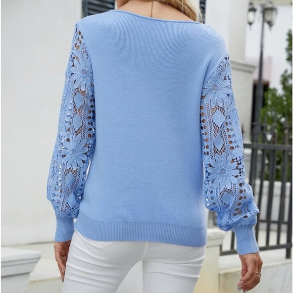 New contrast lace long sleeve sweater - Picture 5 of 6